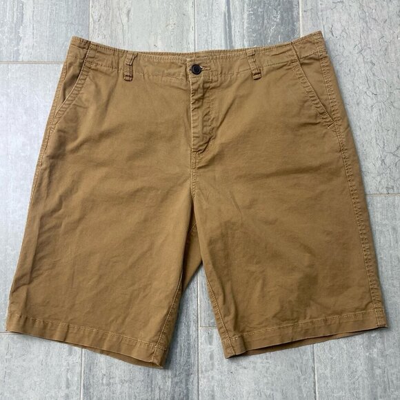 Aeropostale Flat-Front Chino Shorts Classic Fit Dark Khaki Size 38 - Picture 1 of 7
